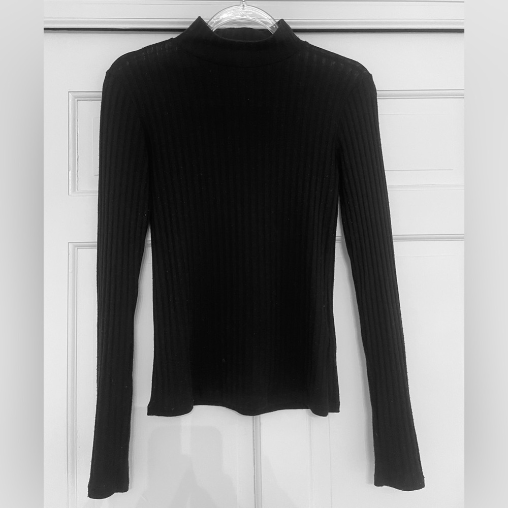 Topshop: Black Ribbed Turtleneck
